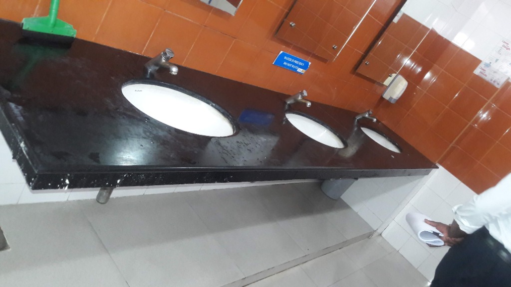 Commercial Granite Wash Basin Counter Installation