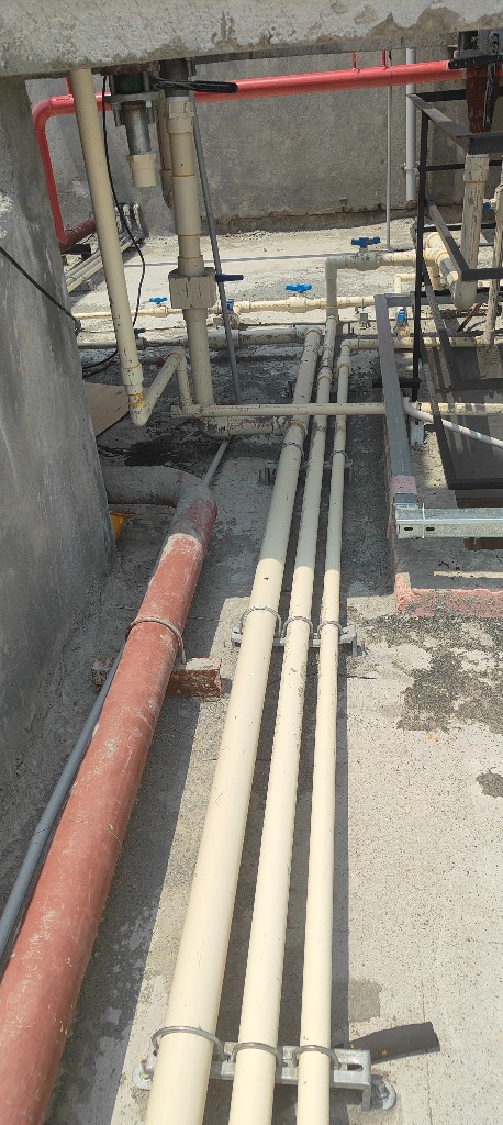 CPVC Fire and Water Supply Lines at Terrace Level
