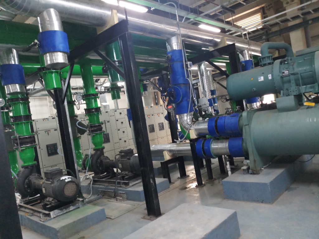 Industrial Chiller and HVAC Mechanical Room