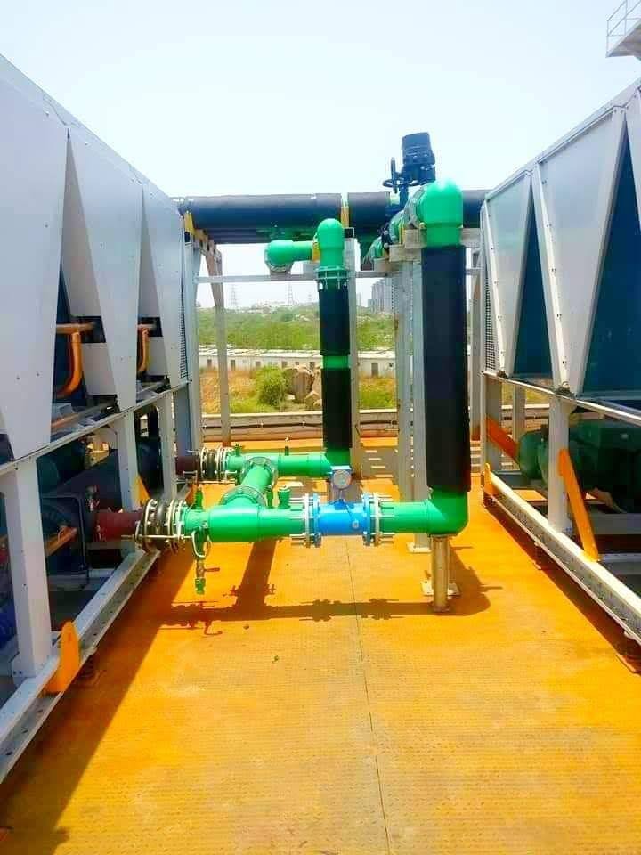 Rooftop Cooling Tower Piping Connection