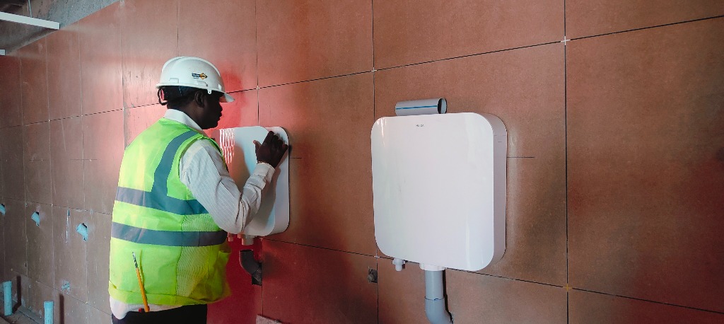 VitrA Flush Cistern Unit Installation on Tiled Wall