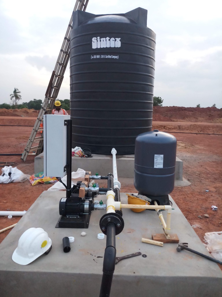 Water Storage Tank and Booster Pump System