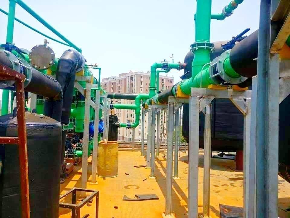 WTP Filter Tank and Pipe Distribution Network